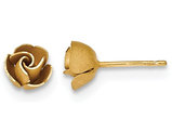 14K Yellow Gold Rose Post Earrings with Satin Finish